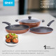 Onix OKS 4 Nonstick Aluminium Induction Base Cookware Set (Kadai Pan,Tawa Pan,Fry Pan)